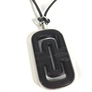 BVLGARI Choker Logo Parentesi Leather Strap Accessories Necklace